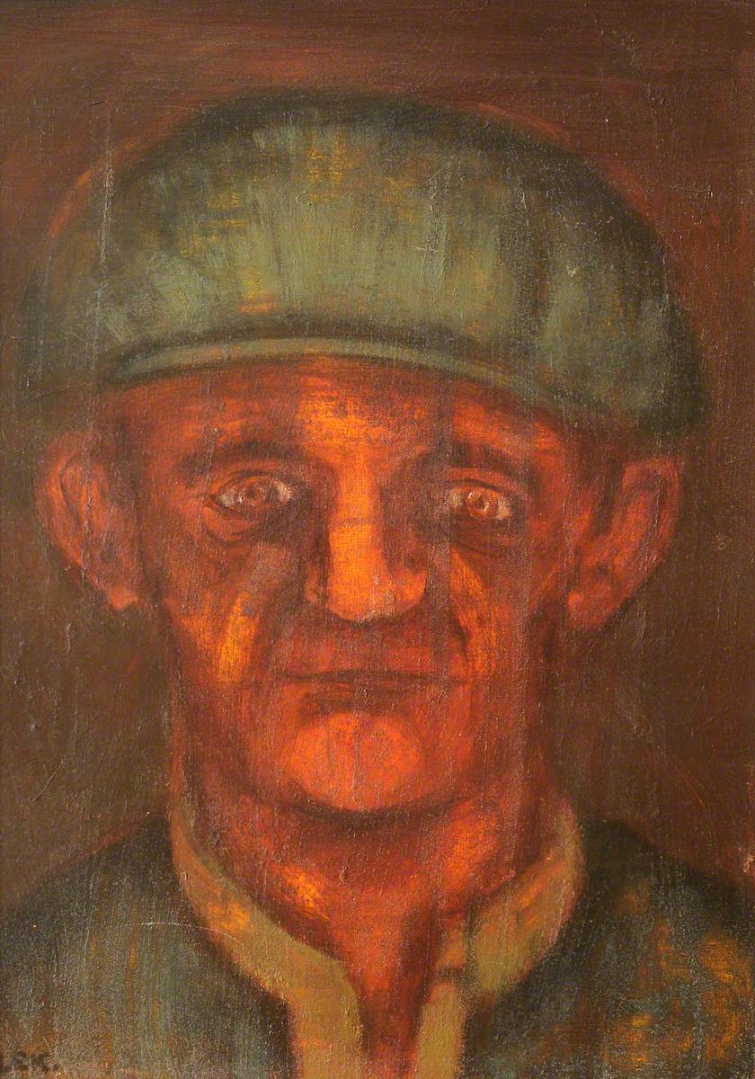Karel Lek, ‘Portrait of an Anglesey Man’ (© estate/stad Karel Lek. Photo credit/Cydnabyddiaeth llun: Bangor University/Prifysgol Bangor)